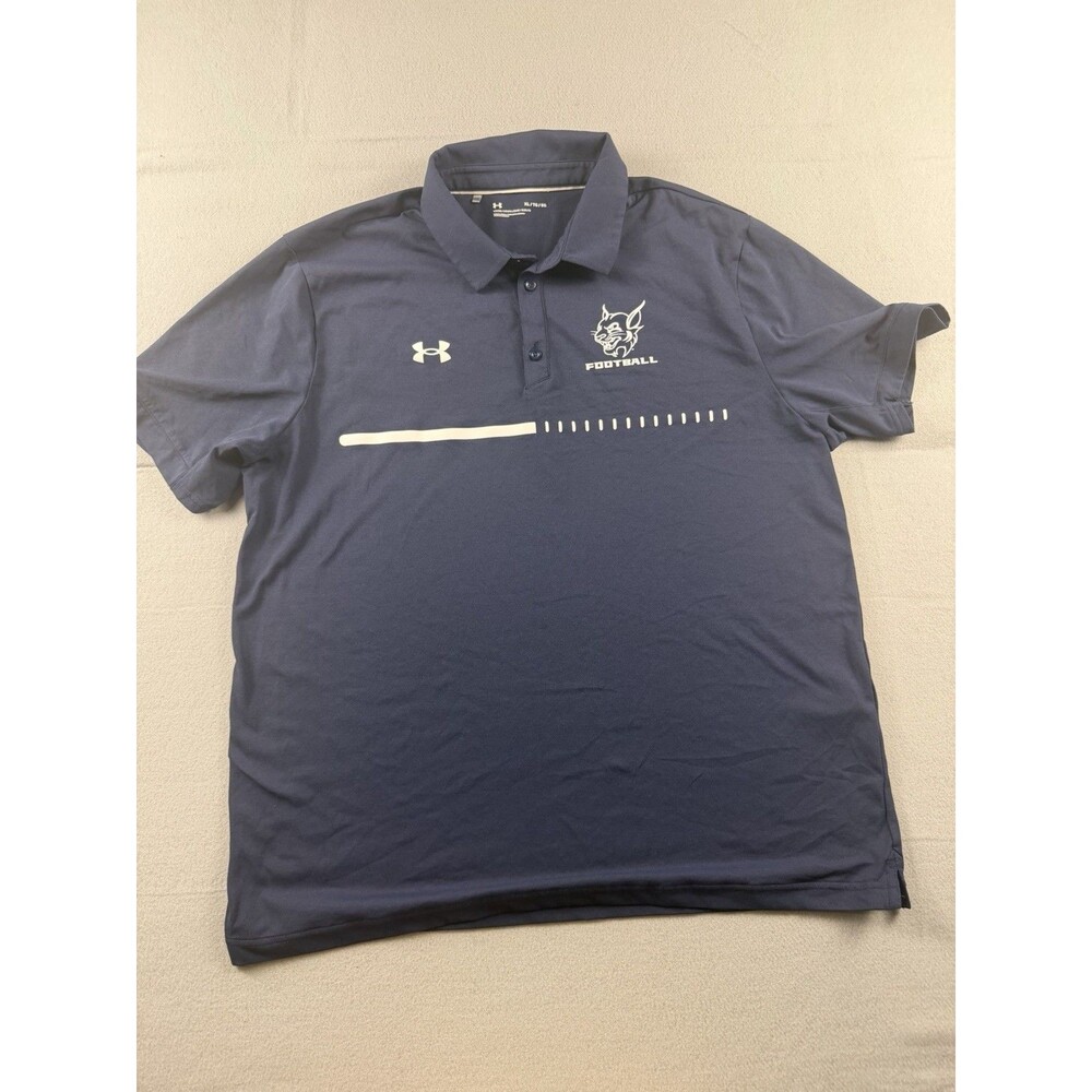 Under Armour Men's XL Blue Loose Fit Short Sleeve Polo Shirt Polyester Logo